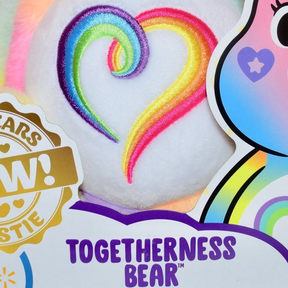 NEW (NIB) 14" Care Bears Rainbow Heart Togetherness Love All Tie Dye Plush Bear - Picture 4 of 10